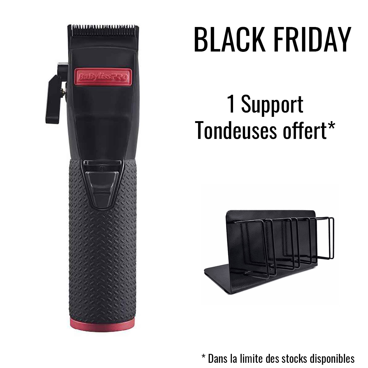 Tondeuse de coupe BabylissPro Boost+ Noire et Rouge